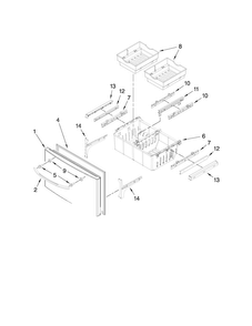 Freezer Door Parts Diagram and Parts List for MFI2569VEB2  Maytag Refrigerator
