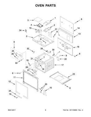 05 - Oven Parts Diagram and Parts List for JGRP536WP02  Jenn-Air Range