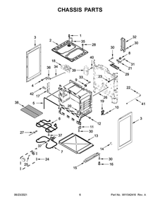 Chassis Parts Diagram and Parts List for YACR4503SFW6  Amana Range