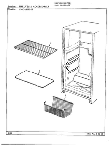 Shelves And Accessories Diagram and Parts List for 18090-0F  Admiral Refrigerator