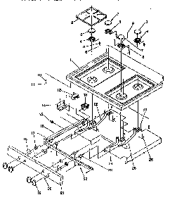 Main Top Diagram and Parts List for ARG7301L-P1143315NL  Amana Range