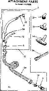 Attachment Diagram and Parts List for 11620830  Kenmore Canister Vacuum