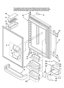 Refrigerator Door Parts Diagram and Parts List for AB2526PEKW12  Amana Refrigerator