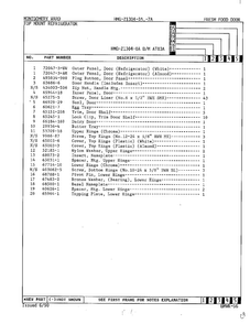 Fresh Food Door Page 3 Diagram and Parts List for 21304-0A  Admiral Refrigerator