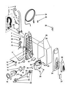 Dust Compartment And Motor Diagram and Parts List for 11630312000  Kenmore Upright Vacuum