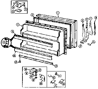 Freezer Door Diagram and Parts List for NT173MW DC24C Norge Refrigerator