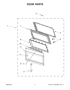 03 - DOOR PARTS Diagram and Parts List for YMMV4205DS0  Maytag Microwave