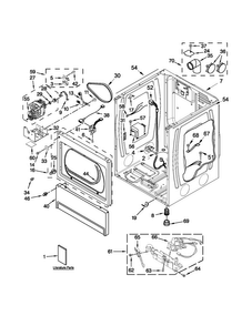Lower Cabinet And Front Panel Parts Diagram and Parts List for MLG24PNAGW4  Maytag Dryer