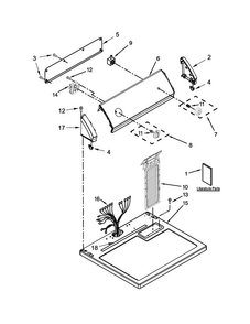 Top And Console Parts Diagram and Parts List for CED126SBW1  Crosley Dryer
