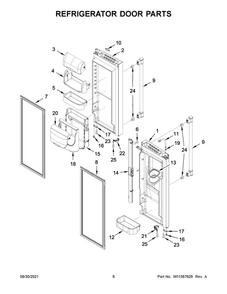 Refrigerator Door Parts Diagram and Parts List for MFI2269FRB05  Maytag Refrigerator