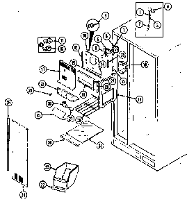Freezer Compartment Diagram and Parts List for GS24X8DA-DR83A  Maytag Refrigerator