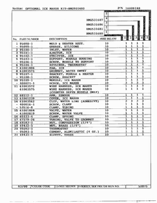 Optional Ice Maker Kit Page 2 Diagram and Parts List for HMG531680  Admiral Refrigerator