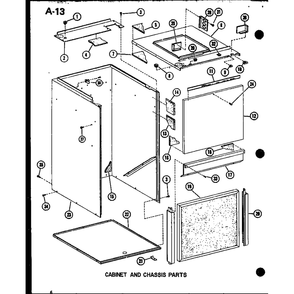 Cabinet And Chassis Parts 1 Diagram and Parts List for BBC3610M-B P67346-6C Amana Air Conditioner
