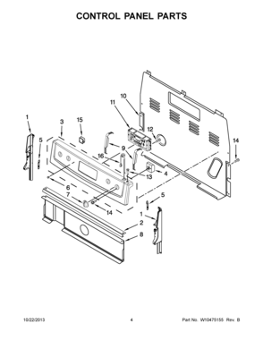 03 - CONTROL PANEL PARTS Diagram and Parts List for YMER7660WW2  Maytag Range