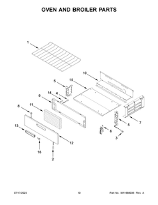 Oven And Broiler Parts Diagram and Parts List for AGR4203MNB0  Amana Range