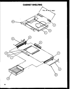Cabinet Shelving Diagram and Parts List for TA18R2L-P1158306WL  Amana Refrigerator