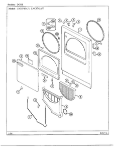 Door Diagram and Parts List for 8745A71  Norge Dryer
