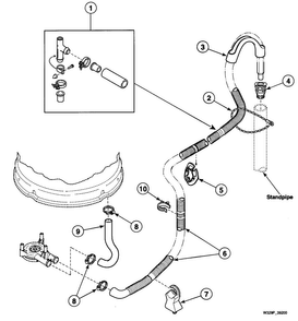 Drain Hose Diagram and Parts List for SWT210WN1124  Speed Queen Washer