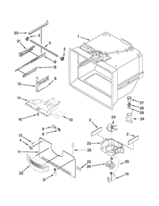 Freezer Liner Parts Diagram and Parts List for ABB2224WEB3  Amana Refrigerator