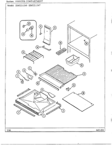 Freezer Compartment Diagram and Parts List for HMG211360  Admiral Refrigerator