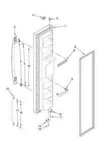 Freezer Door Parts Diagram and Parts List for ASD2522WRS01  Amana Refrigerator