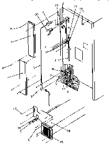 Cabinet Back Diagram and Parts List for TR21S4W-P1196104WW  Amana Refrigerator