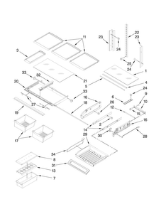Shelf Parts Diagram and Parts List for AFI2538AEB3  Amana Refrigerator
