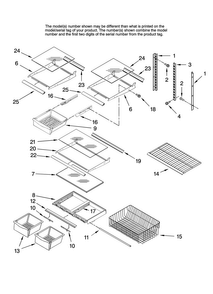 Shelf Parts Diagram and Parts List for ABB1921DEW15  Amana Refrigerator