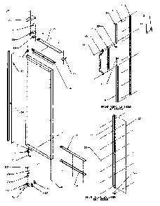 Refrigerator Door Hinge And Trim Parts Diagram and Parts List for SRI20S2E-P1190101WE  Amana Refrigerator