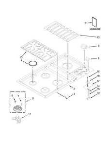 Cooktop Parts Diagram and Parts List for JGD3536WS01  Jenn-Air Cooktop