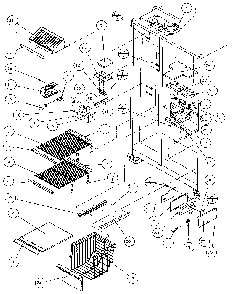 Freezer Shelving And Refrigerator Light Diagram and Parts List for 36541-P1121701W  Amana Refrigerator