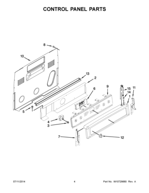 03 - CONTROL PANEL PARTS Diagram and Parts List for YMER8850DS1  Maytag Range