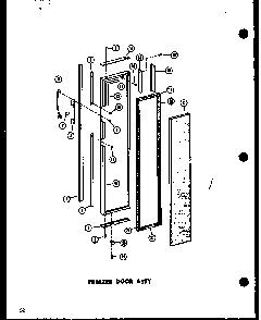 Freezer Door Assy Diagram and Parts List for SRN22N-C-P60230-17WC  Amana Refrigerator
