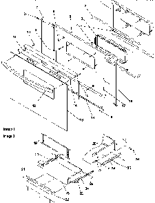 Oven Door And Storage Door Diagram and Parts List for ARR6300W P1143428NW Amana Range