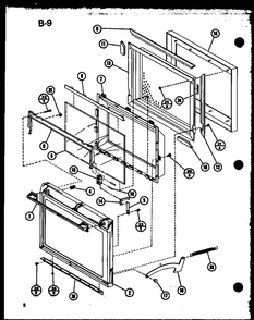 Door Diagram and Parts List for RR-810 P75592-4M Amana Microwave
