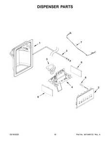 Dispenser Parts Diagram and Parts List for ASI2175GRB03  Maytag Refrigerator