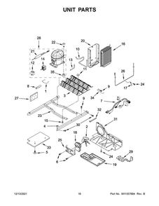 Unit Parts 1 Diagram and Parts List for MSS25N4MKZ04  Maytag Refrigerator