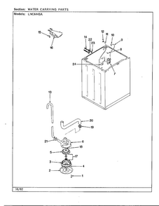 Water Carrying Parts Diagram and Parts List for 6443A  Norge Washer