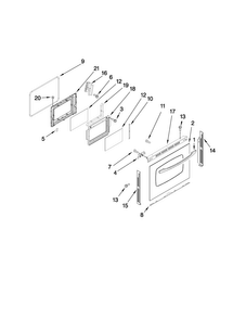 Lower Door Parts Diagram and Parts List for MER6875BCW17  Maytag Range