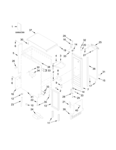 Cabinet, Door And Liner Parts Diagram and Parts List for JIM158XYRS1  Jenn-Air Ice Maker