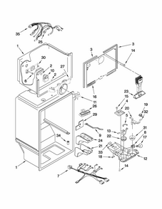 Liner Parts Diagram and Parts List for M1TXEMMWW03  Maytag Refrigerator