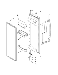 Refrigerator Door Parts Diagram and Parts List for ASD2520WRW00  Amana Refrigerator