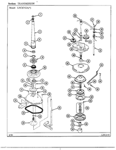 Transmission Diagram and Parts List for 6742A  Norge Washer