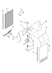 Air Flow Parts, Optional Parts Diagram and Parts List for MSD2242VEU00  Maytag Refrigerator