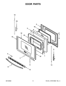 Door Parts Diagram and Parts List for YAES6603SFW5  Amana Range