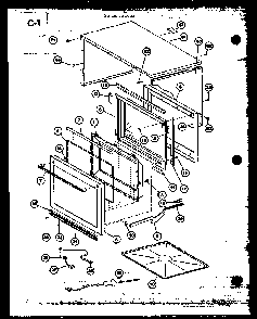 Door Diagram and Parts List for RL6-10ET P76383-1M Amana Microwave