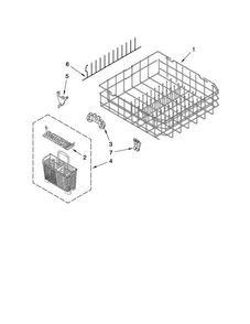Lower Rack Parts Diagram and Parts List for JDB3600AWS1  Jenn-Air Dishwasher