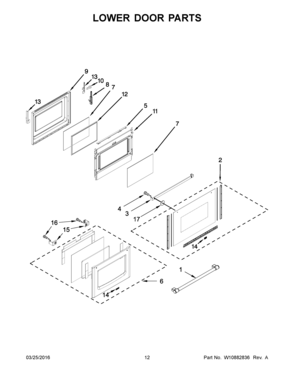 07 - LOWER DOOR PARTS Diagram and Parts List for YMET8720DS03  Maytag Range