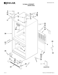 Cabinet Parts Diagram and Parts List for JFC2290VEP7  Jenn-Air Refrigerator