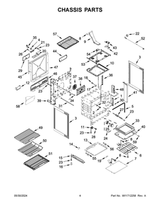 Chassis Parts Diagram and Parts List for JDS1750ML1  Jenn-Air Range